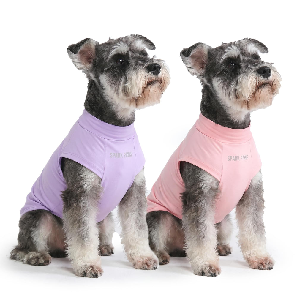 Spark Paws Sunblock Dog T-Shirt front view shows SPF 30 protection for sunny days.