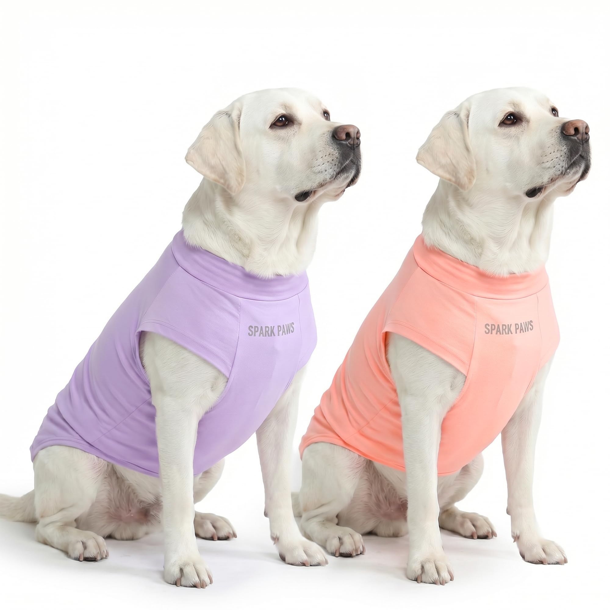 Spark Paws Sunblock Dog T-Shirt front view with SPF 30 protection for sunny days.