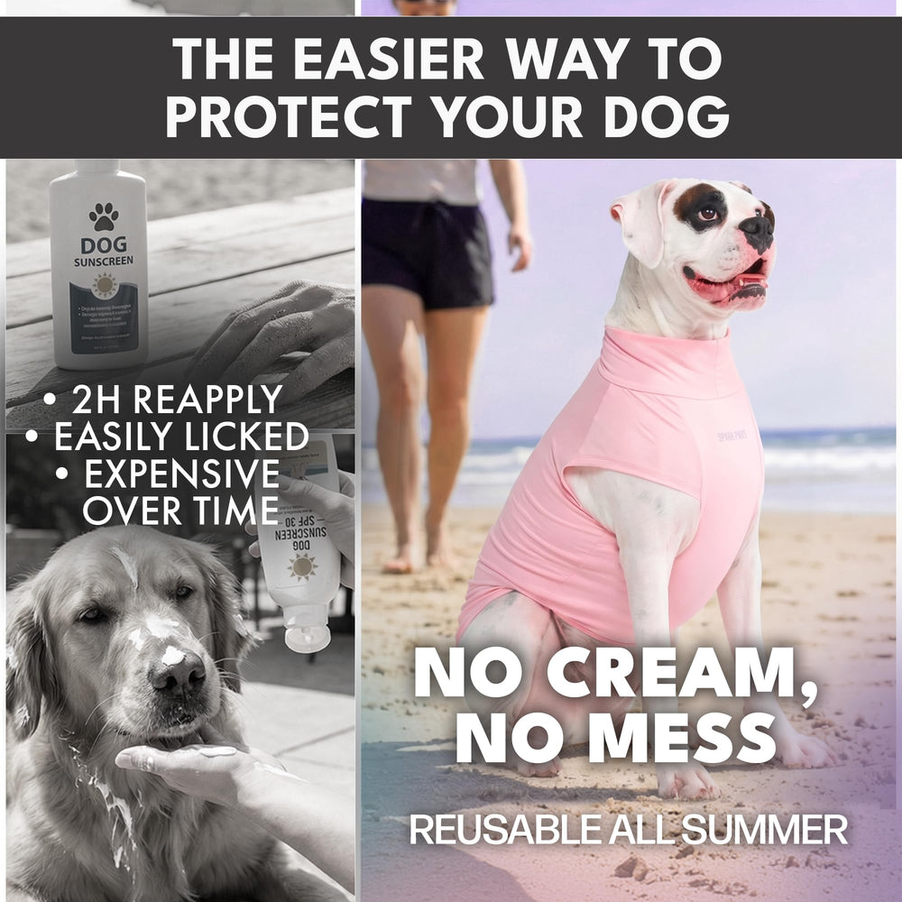 Spark Paws Sunblock Dog T-Shirt packaging displays ready-to-gift set.