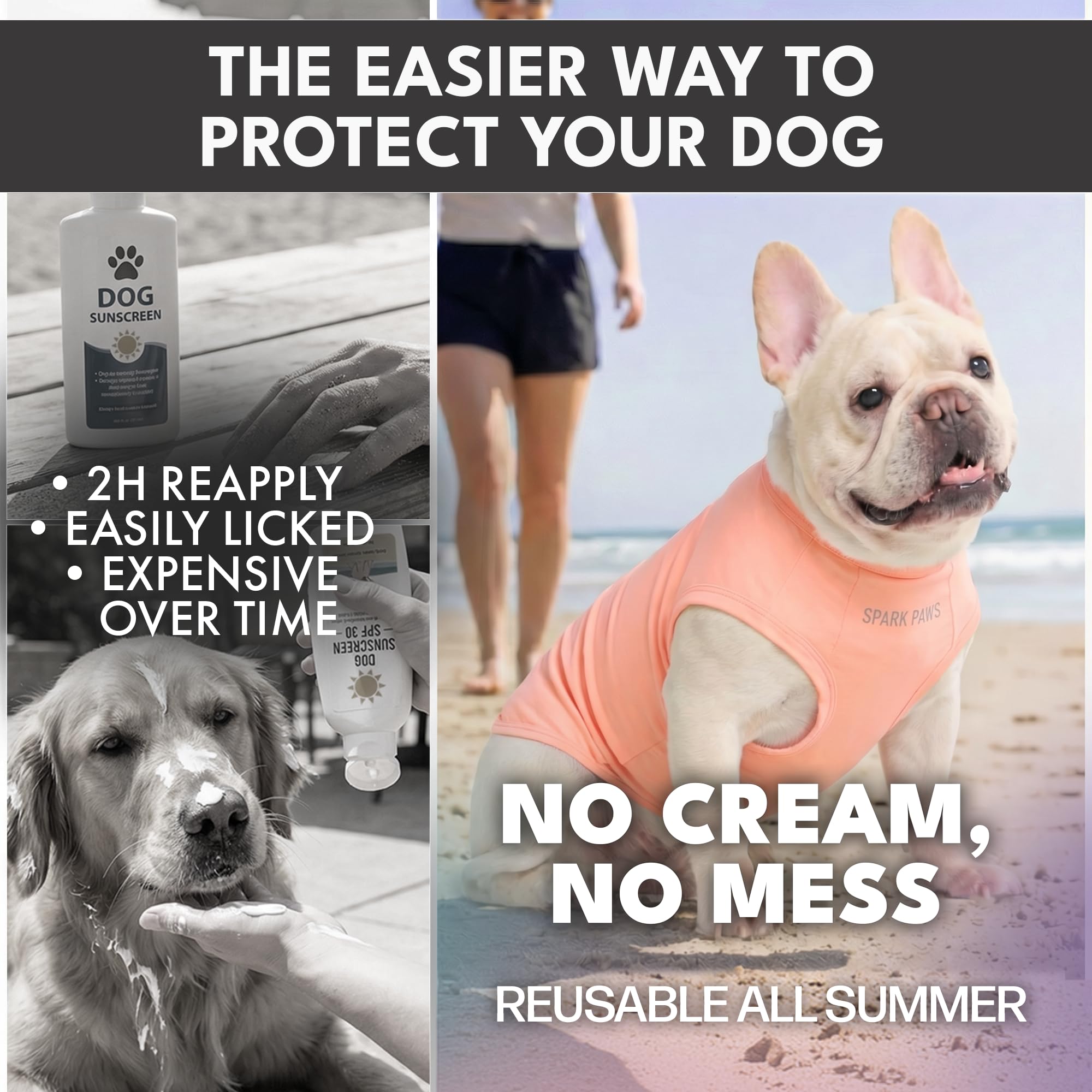 Spark Paws Sunblock SPF30 easy-wash durable material close-up