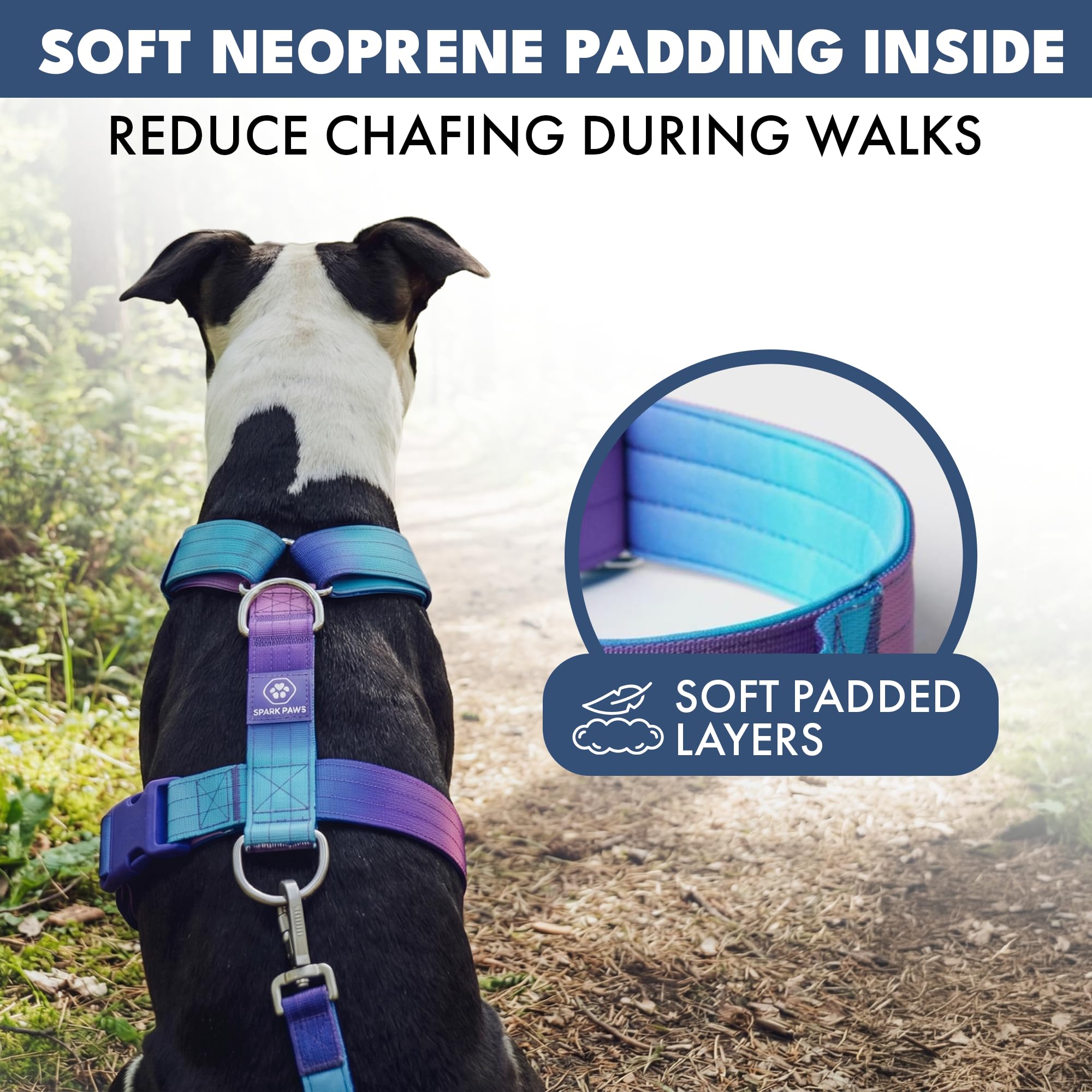 Spark Paws tactical harness with front clip supports training and hiking