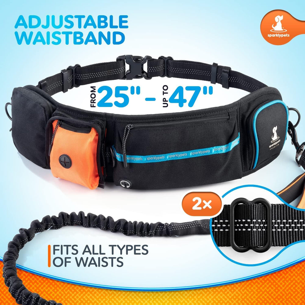 SparklyPets Active Waist Leash adjustable strap on waist belt.