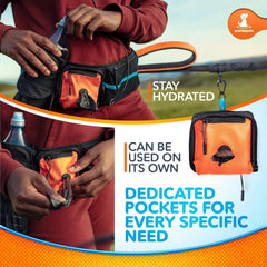 SparklyPets Active Waist Leash detachable poop bag pocket in use.