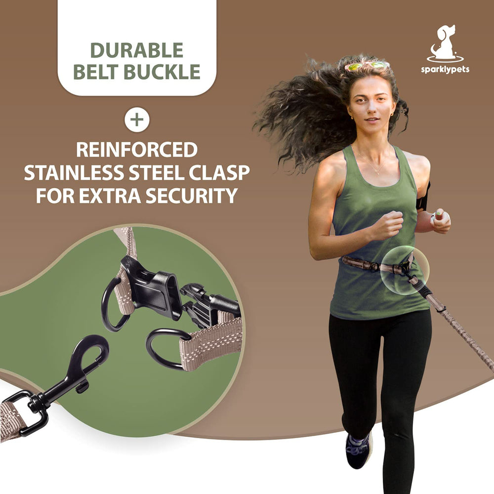SparklyPets Brown double leash for two dogs on trails and daily outings.