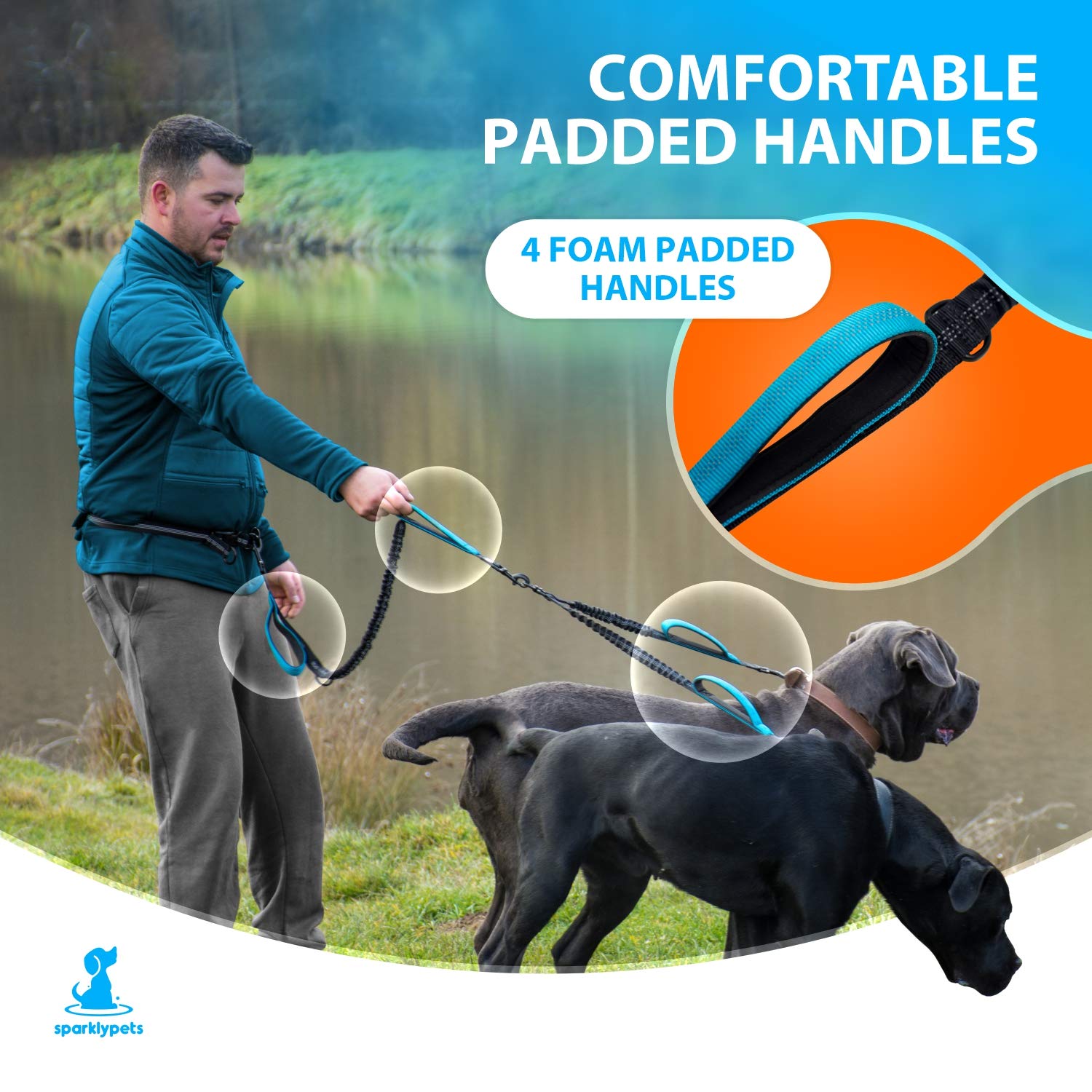 SparklyPets no-tangle swivel keeps leashes from twisting during runs
