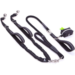SparklyPets Premium Double Leash with no-tangle swivel for smooth, twist-free walks.