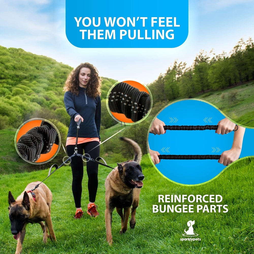 SparklyPets Tangle-free design helps prevent leash twists during strolls.