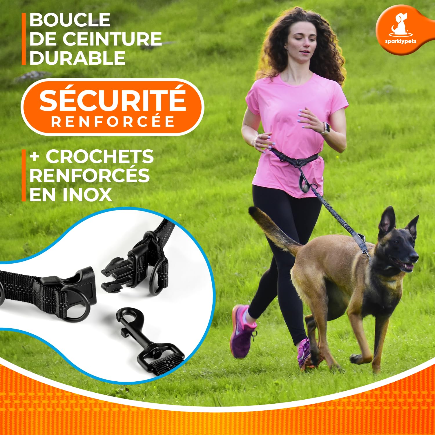 SparklyPets belt-mechanism with two clasps relieves buckle stress