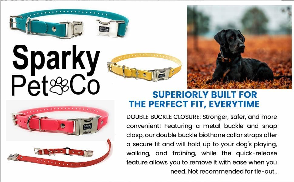 Sparky Pet Co Apollo E-Collar Strap measuring 26 inches for flexible sizing.