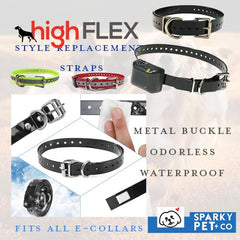 Sparky Pet Co waterproof, odor-proof strap ready for outdoor adventures.