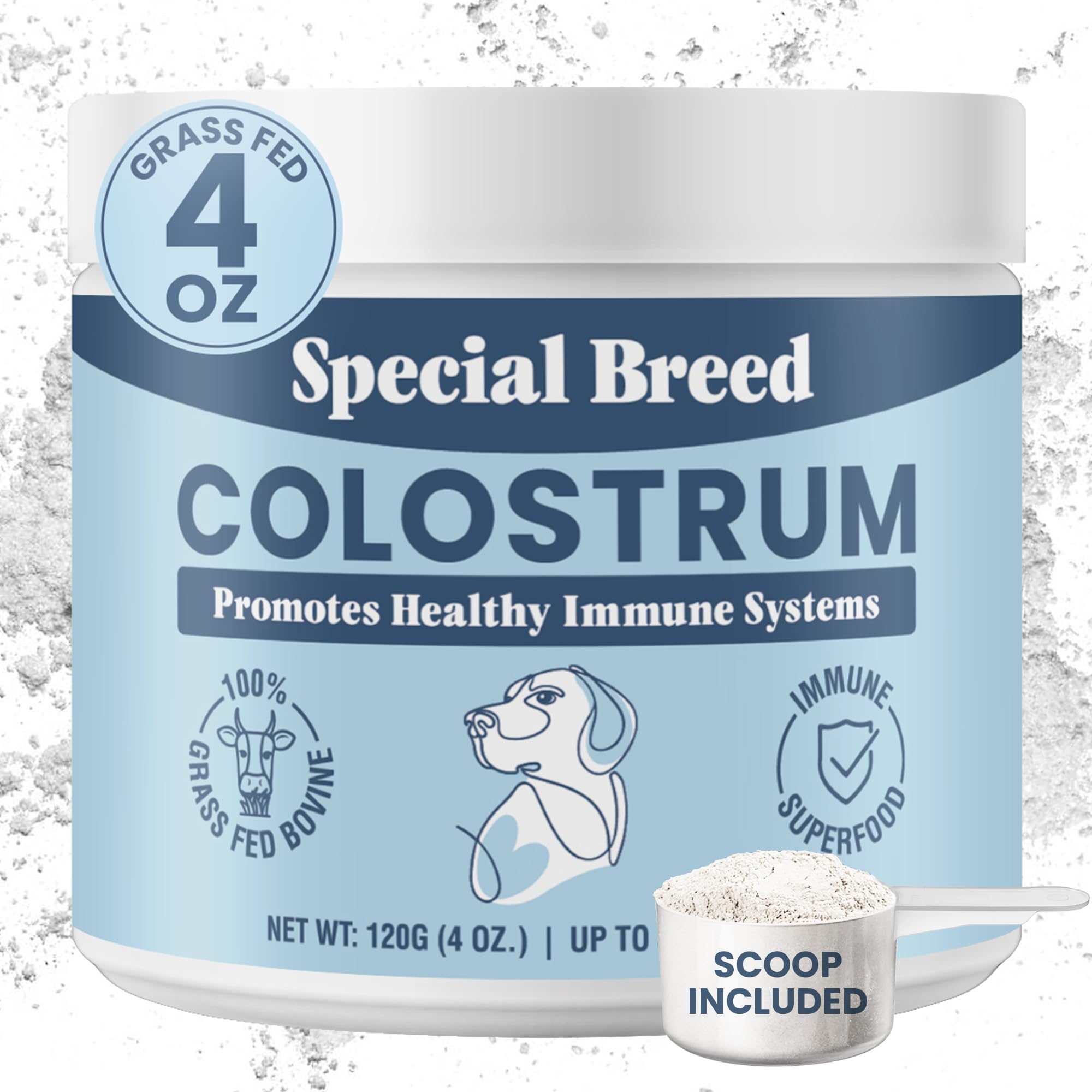 Special Breed Bovine Colostrum powder bag — grass-fed immune support for pets.