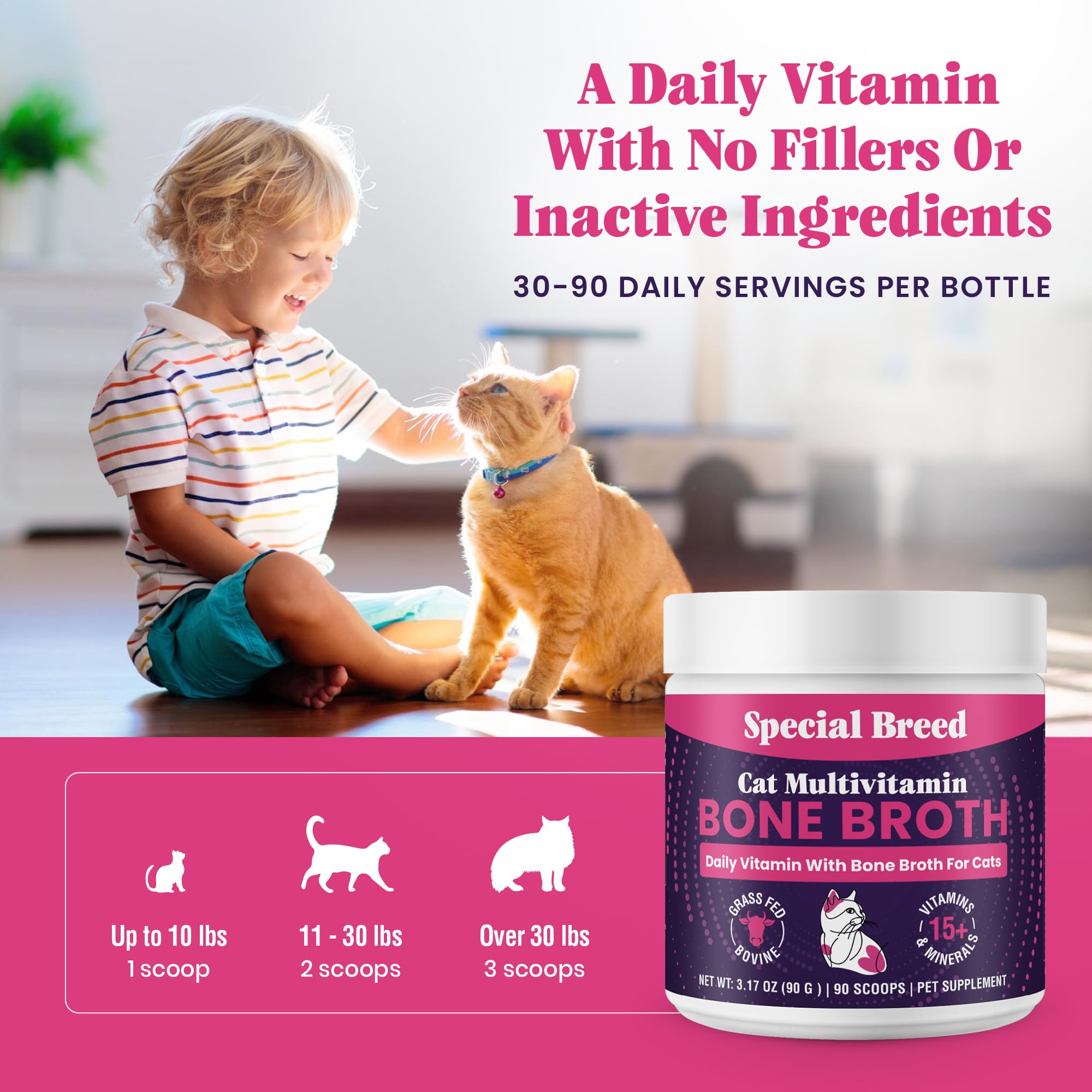 Special Breed cat coat shine after daily supplement.
