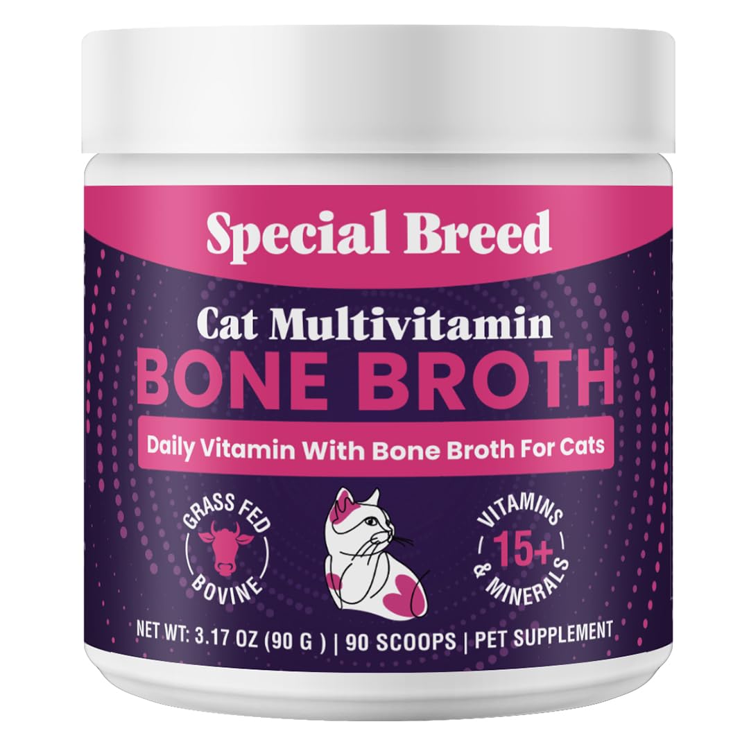 Special Breed cat multivitamin bottle promotes daily wellness.