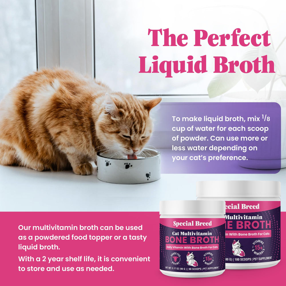 Special Breed cat multivitamin scoop shows easy daily dosing.