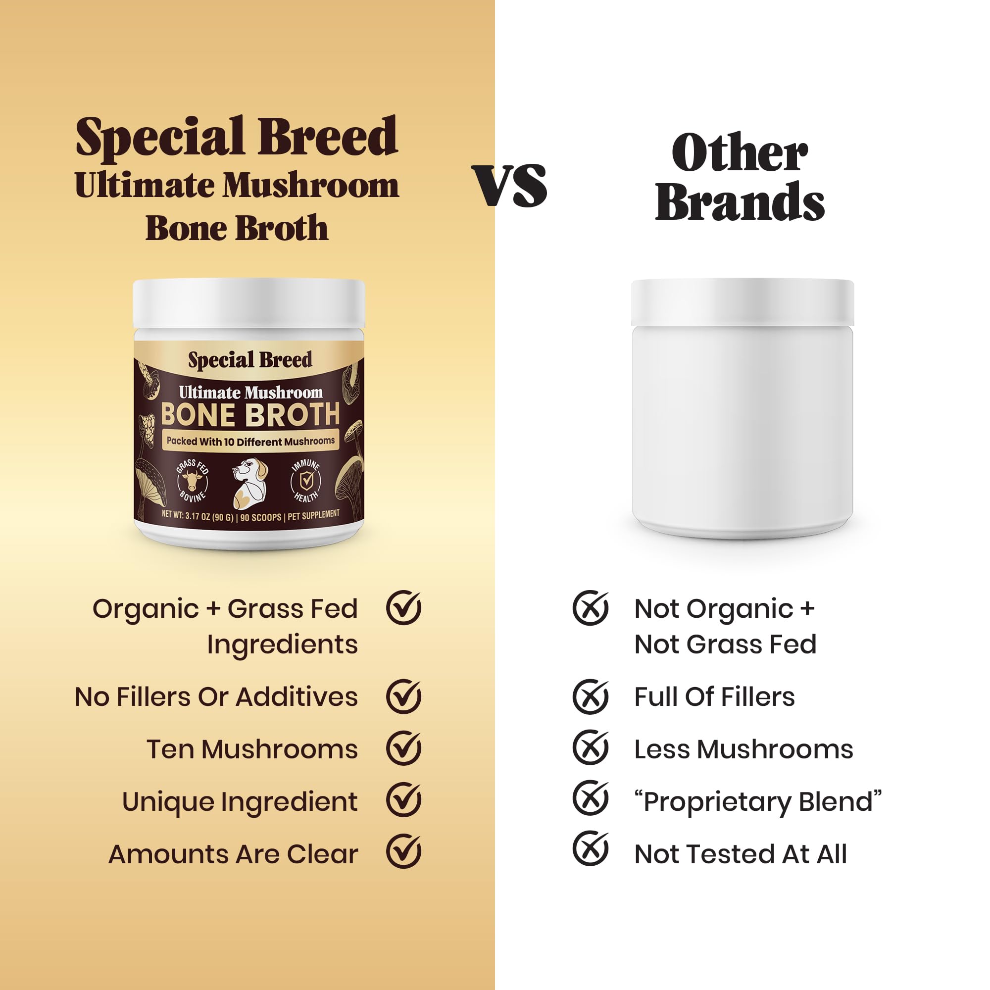 Special Breed collagen and mushrooms promote skin and coat wellness for dogs