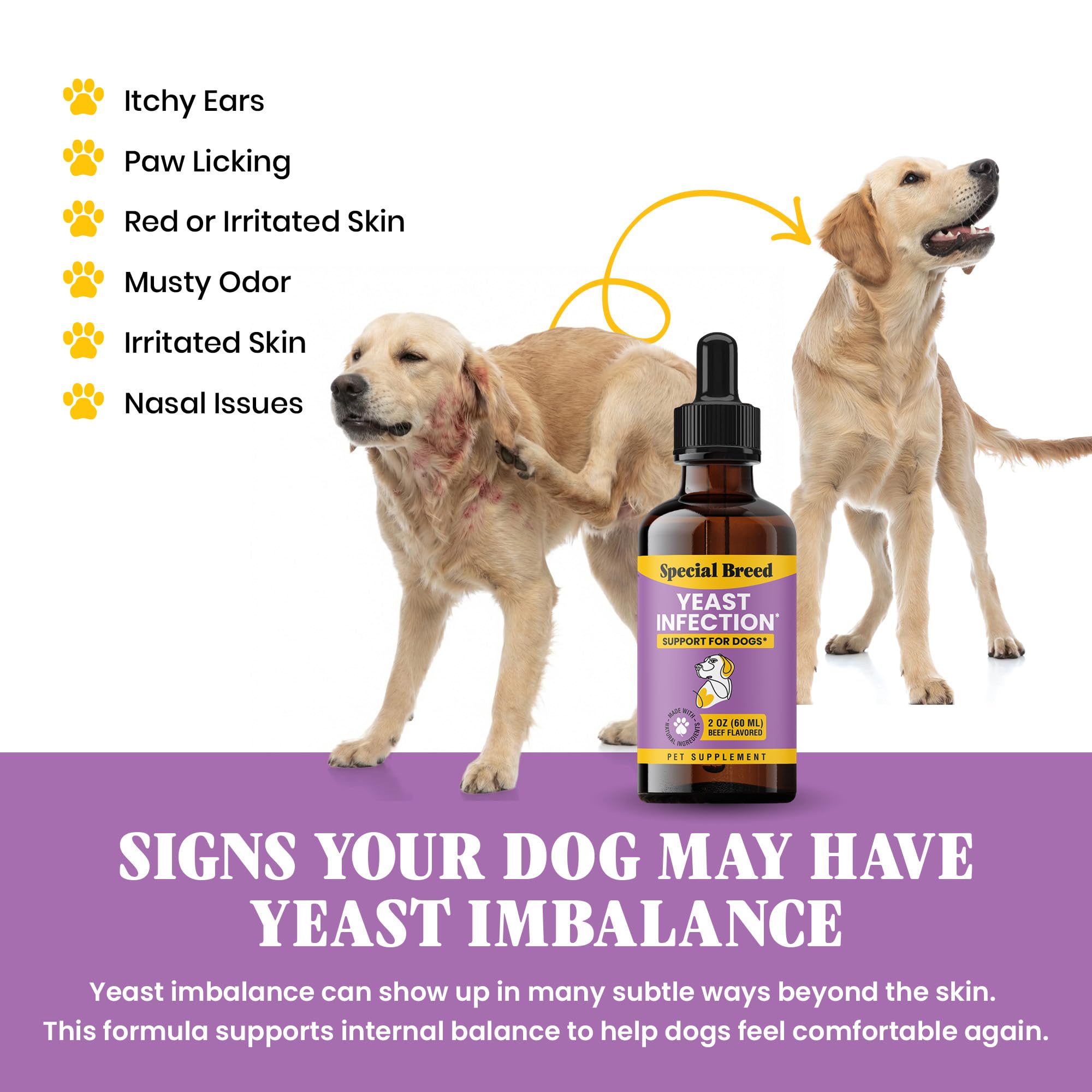 Special Breed drops designed for ears and skin relief in dogs