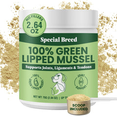 Special Breed Green Lipped Mussel Powder bottle for dogs and cats supports joint comfort.