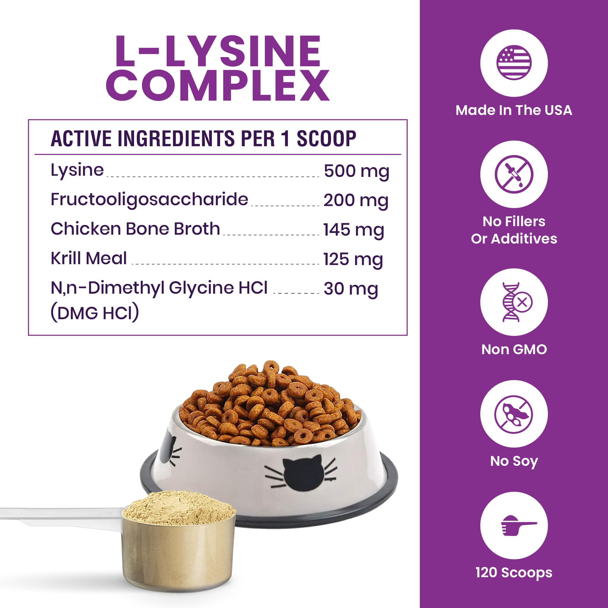 Close-up of the creamy texture of Special Breed L-Lysine supplement.