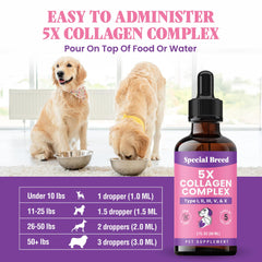 Special Breed collagen liquid supports joints and mobility in dogs.