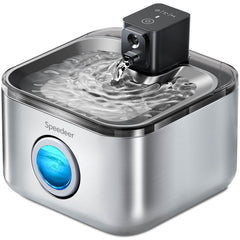 Speedeer wireless fountain in stainless steel with 4L capacity for easy hydration.