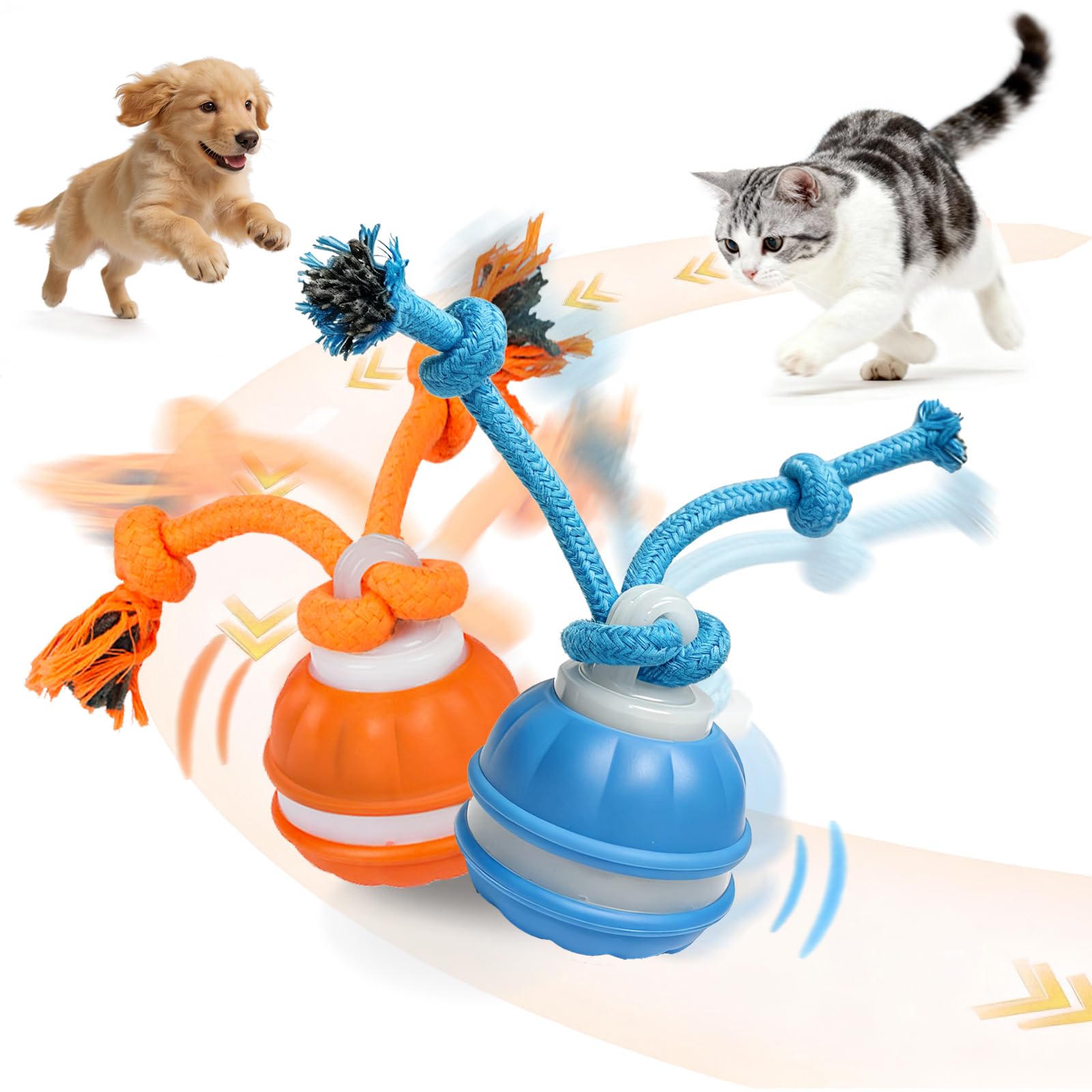 SPGSWCY two-pack interactive balls for small pets, dual sounds boost engagement.