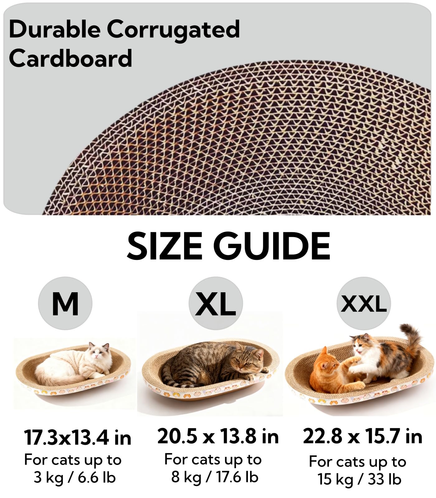 Spindro three-pack indoors cat scratcher highlights value for multi-cat homes.