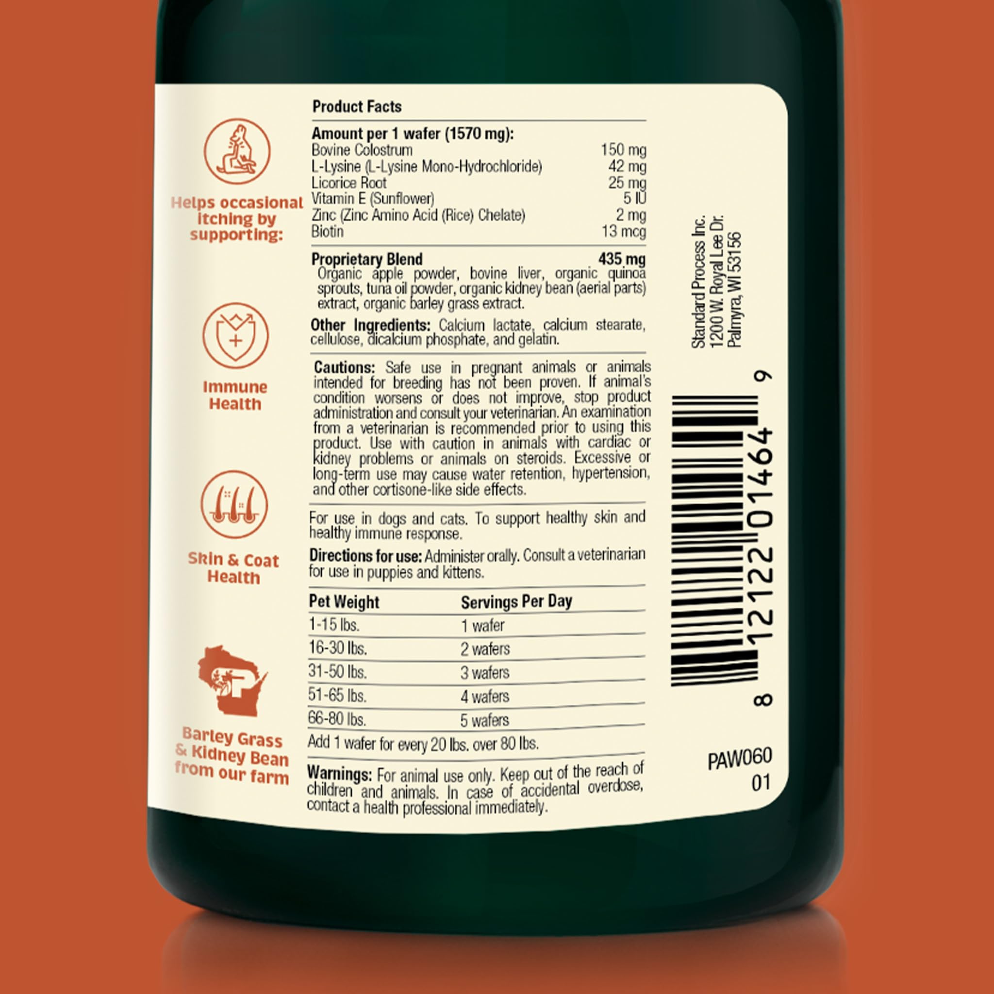 Colostrum-rich Spirited Paw formula for balanced immune support in pets