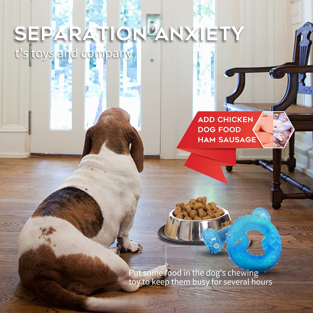 SPOFLY treat filled chew toy encourages activity and eases anxiety.