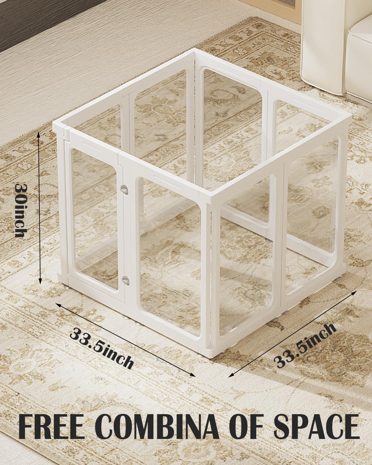 SPOODOR panels measure about 29.5 inches high for a roomy area
