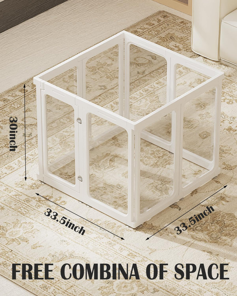 SPOODOR panels measure about 29.5 inches high for a roomy area