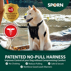Sporn No Pull Harness chest-strap close-up showing padded sleeves for comfort.