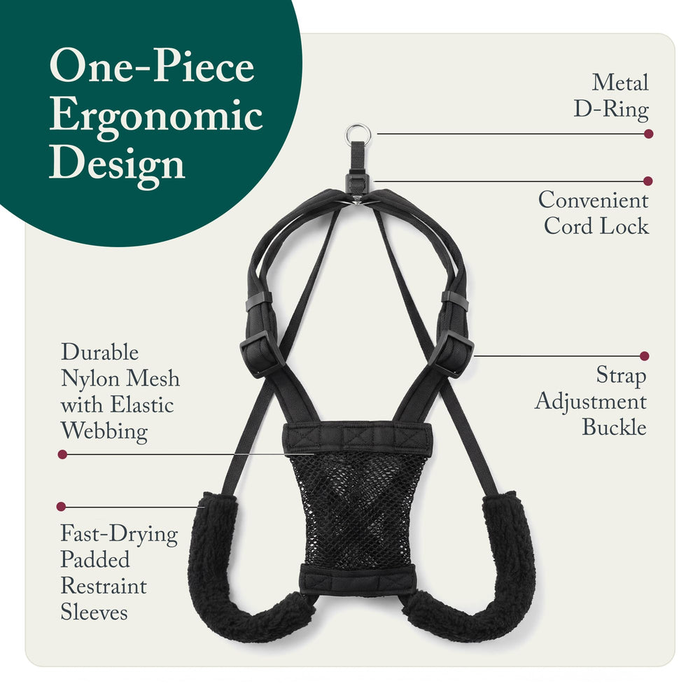 Sporn No Pull Harness cord lock keeps harness positioned securely.