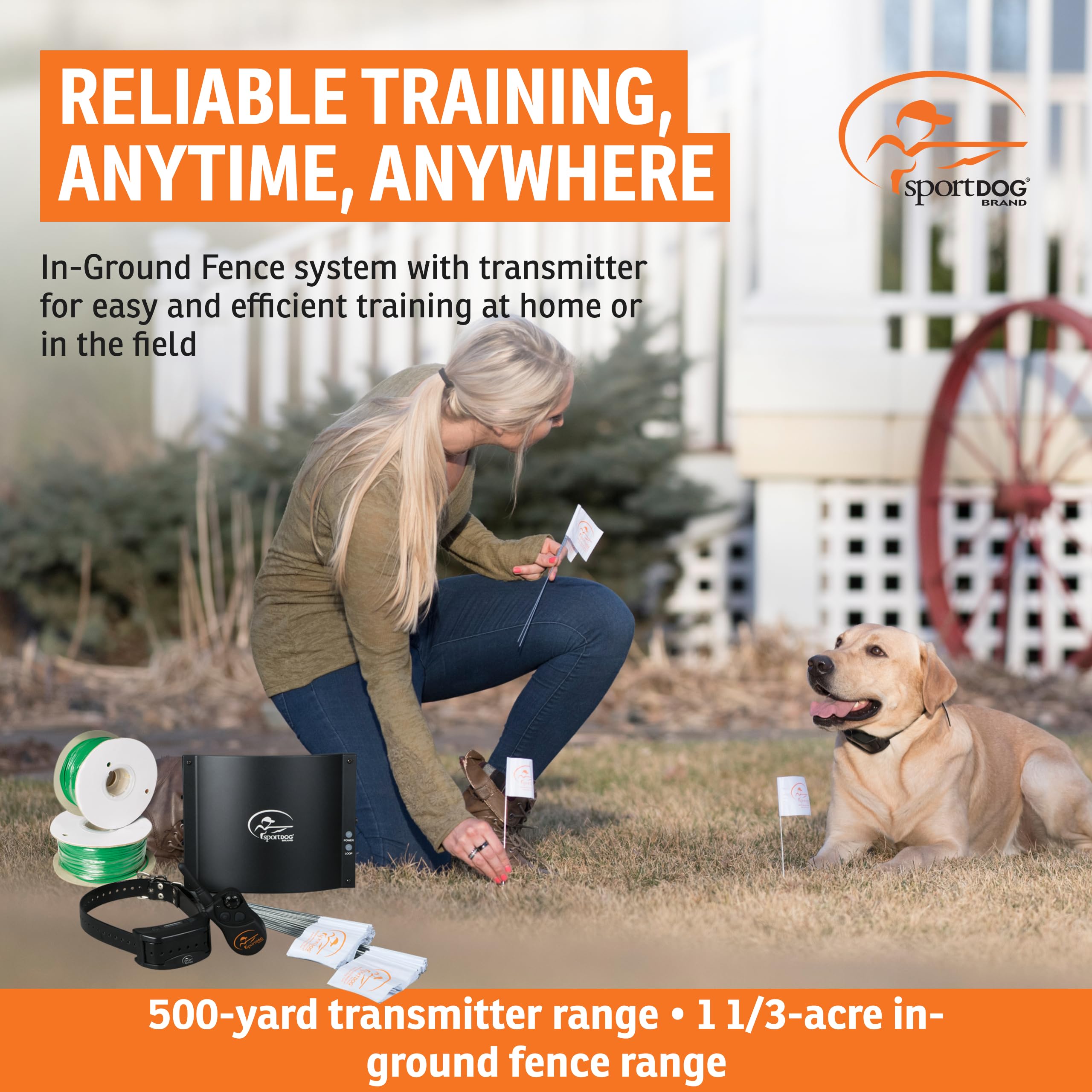 SportDOG fence transmitter mounted for reliable underground boundary signaling