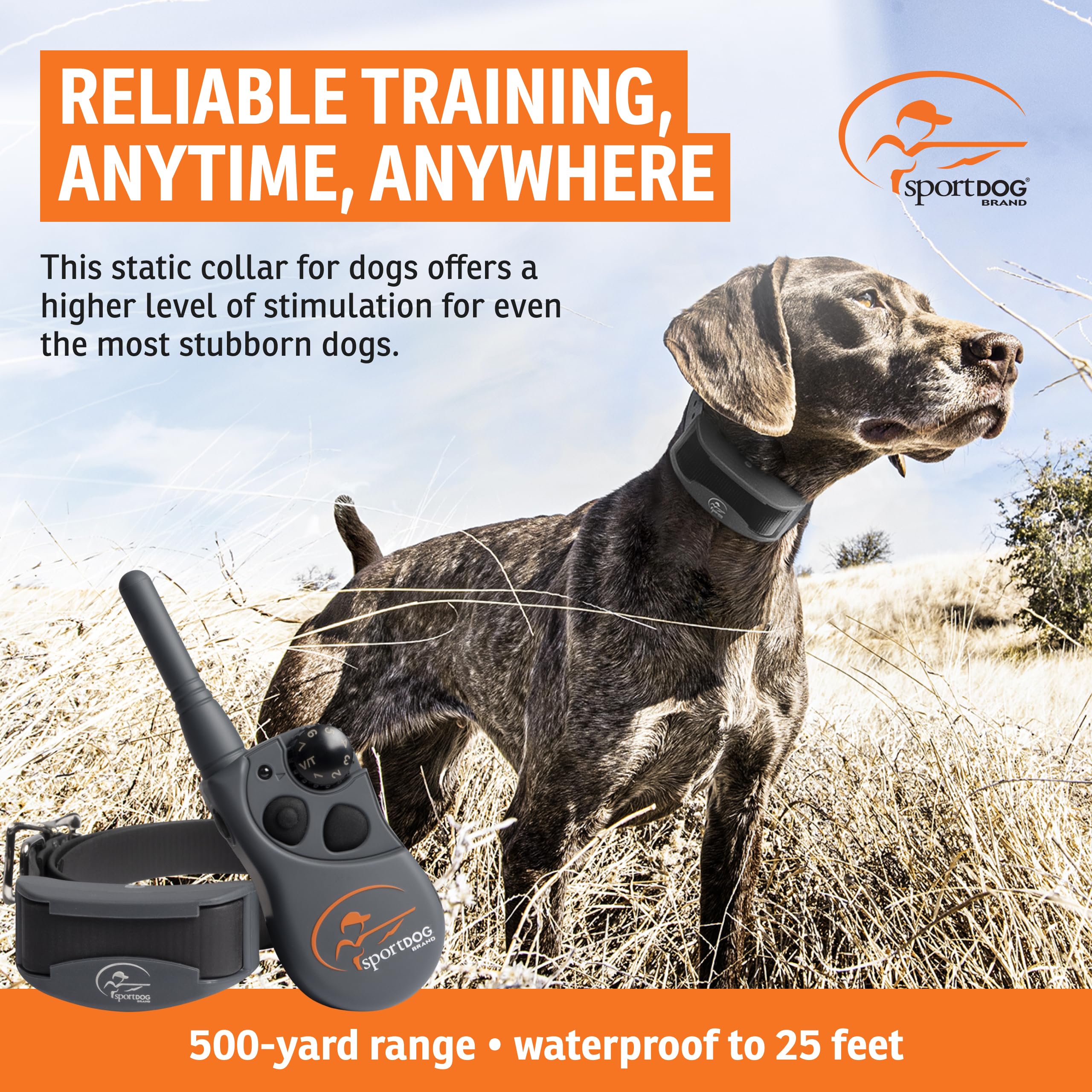 SportDOG FieldTrainer 425XS collar designed for all-day rugged field wear.