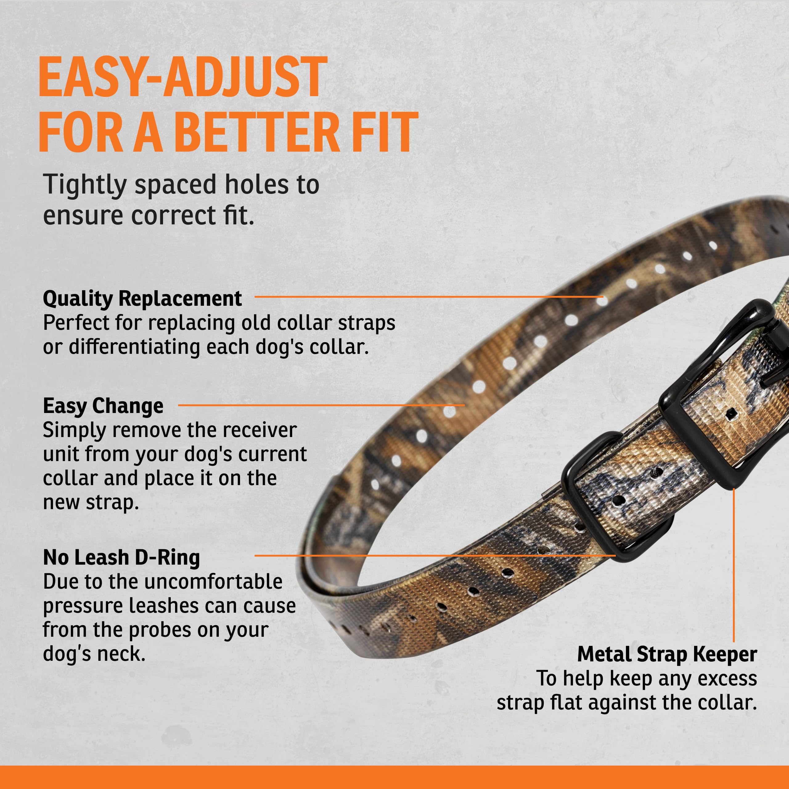SportDOG waterproof collar strap in action, resisting rain, mud, and snow.