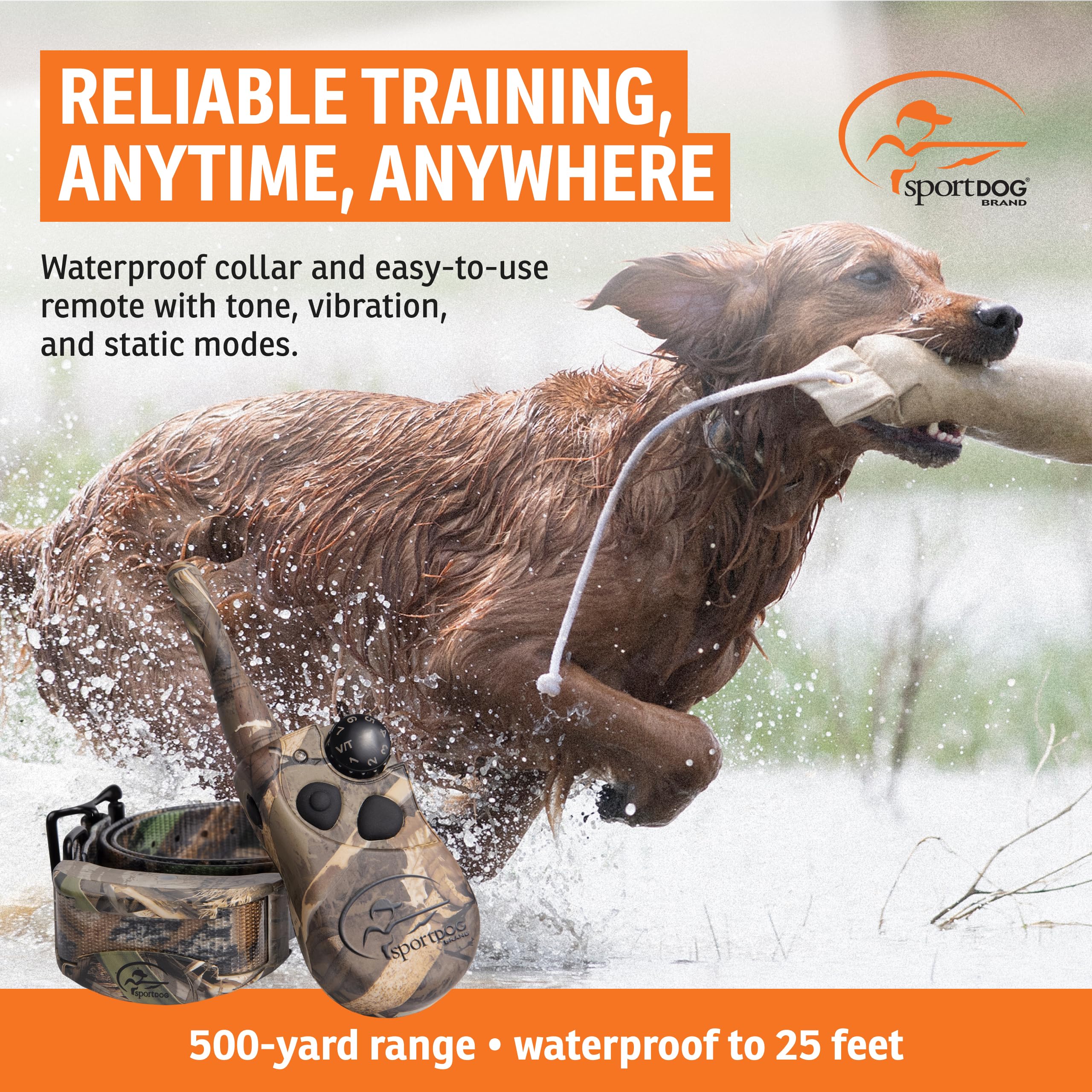 SportDOG WetlandHunter 425X waterproof DryTek keeps sessions in rain.