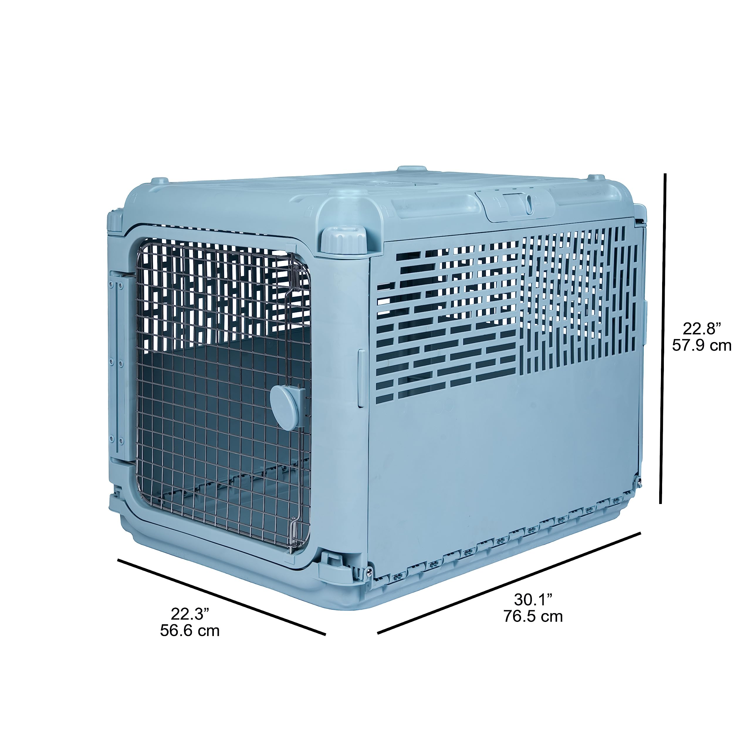 SportPet Designs kennel featuring a twist-lock gate for secure travel.