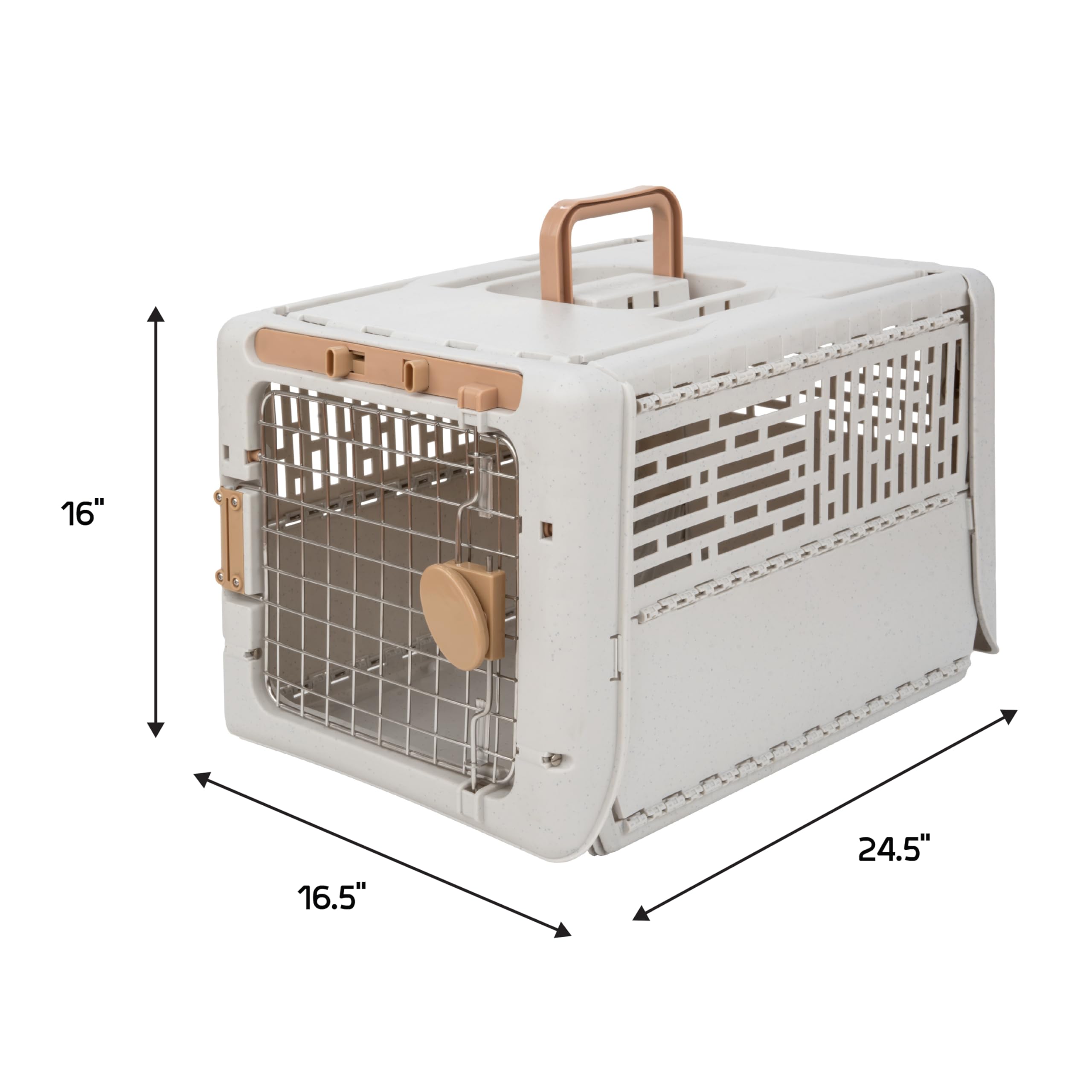 SportPet Designs indoors-outdoors crate suitable for pets up to 25lbs.