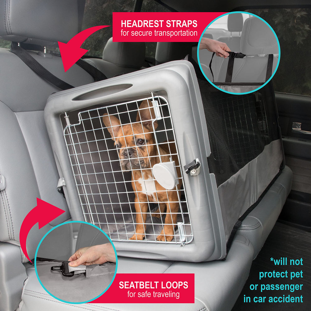 SportPet portable cat cage side view showing side access and airflow.