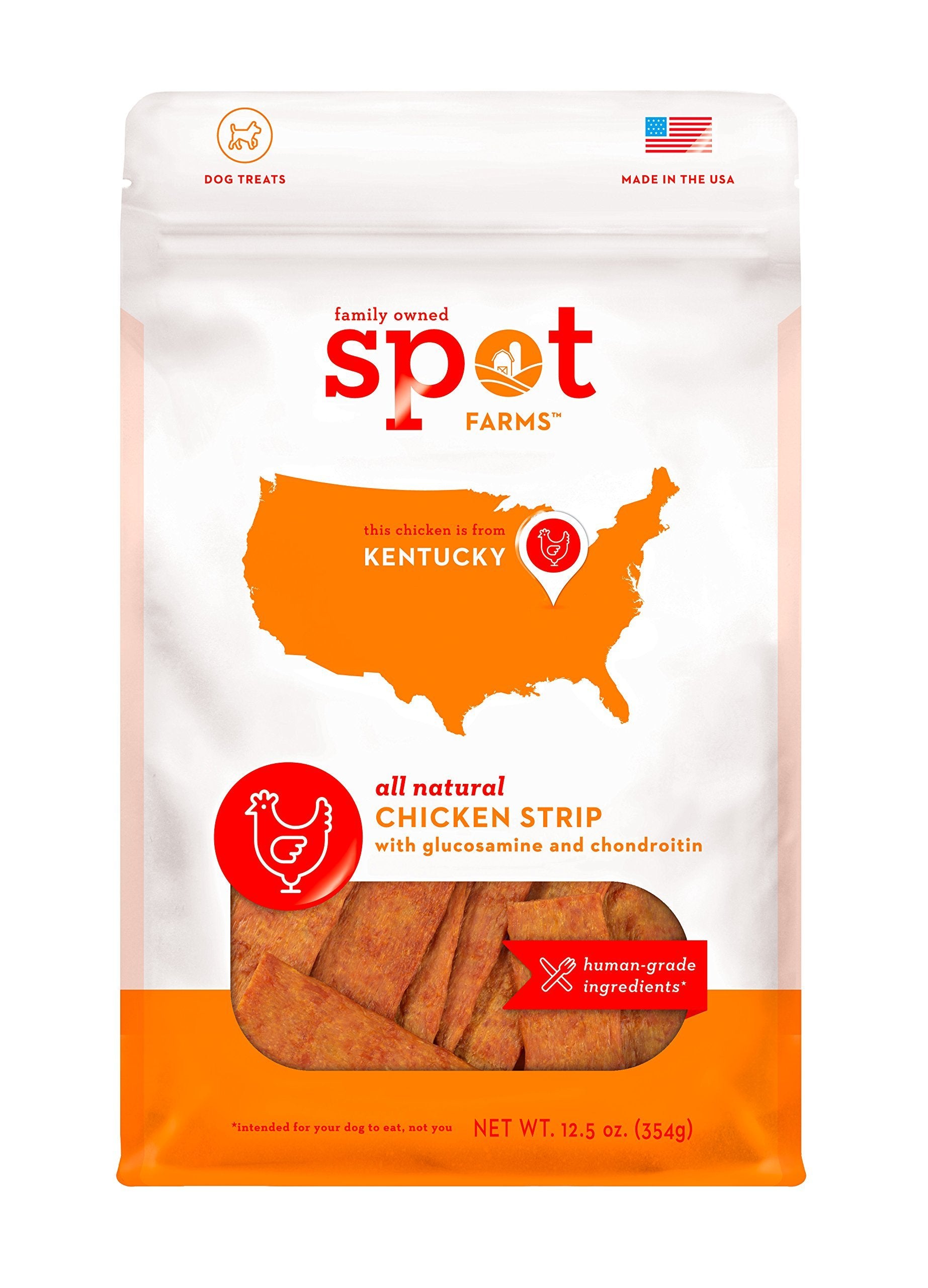 Spot Farms chicken strips with glucosamine support for joints during play