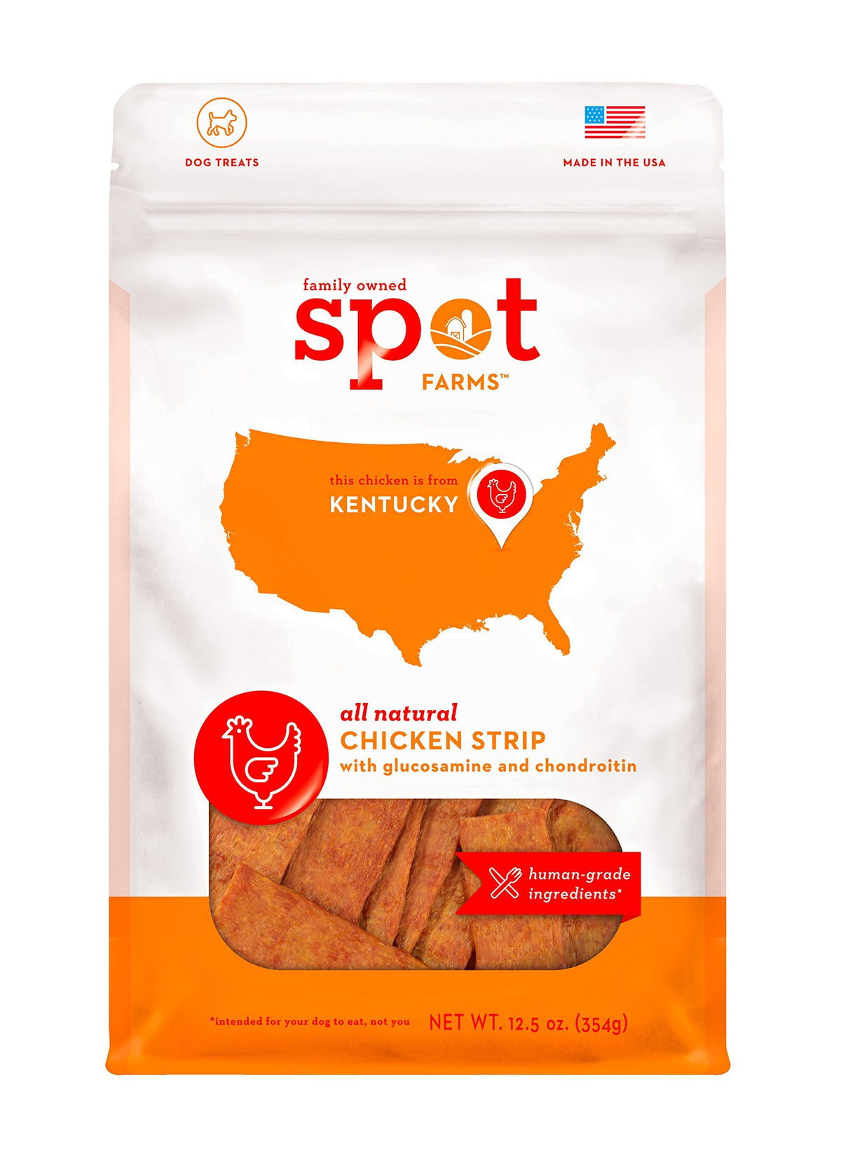 Spot Farms chicken strips with glucosamine support for joints during play