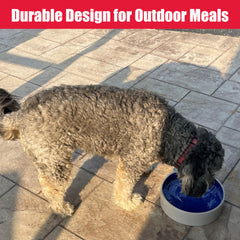SPOT Standard Crock Dish dark blue interior contrasts with light grey exterior for daily use.