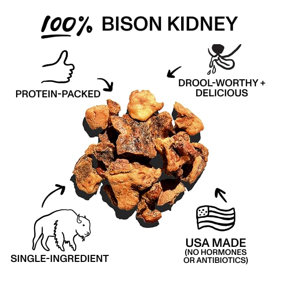 Spot & Tango Bison Kidney Bites single-ingredient treat highlights simple, protein-rich snacking.