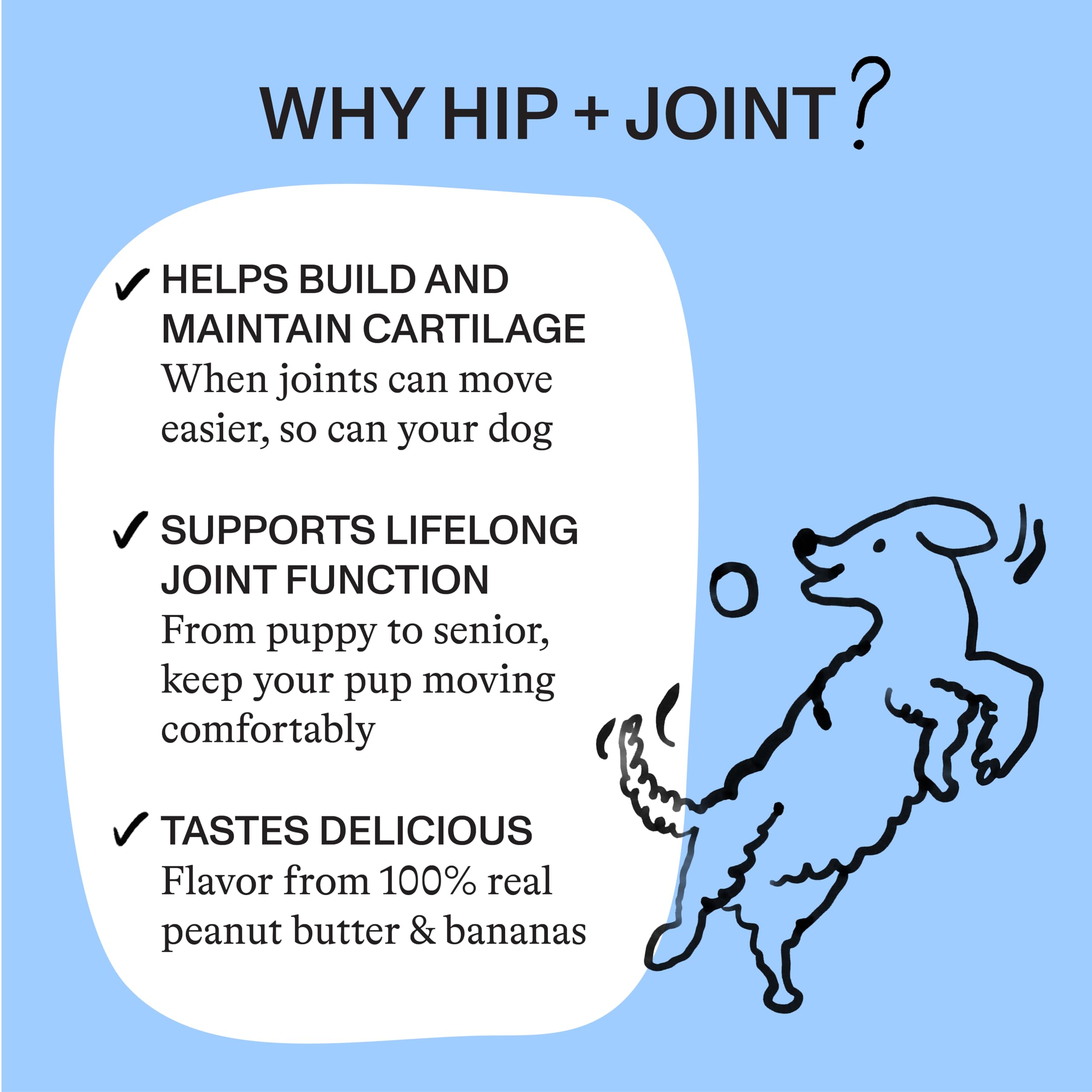 Spot & Tango glucosamine and chondroitin ingredients highlighted for joint support.