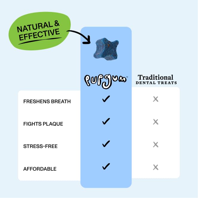 PupGum chew shown with dog’s mouth indicating easy daily use.