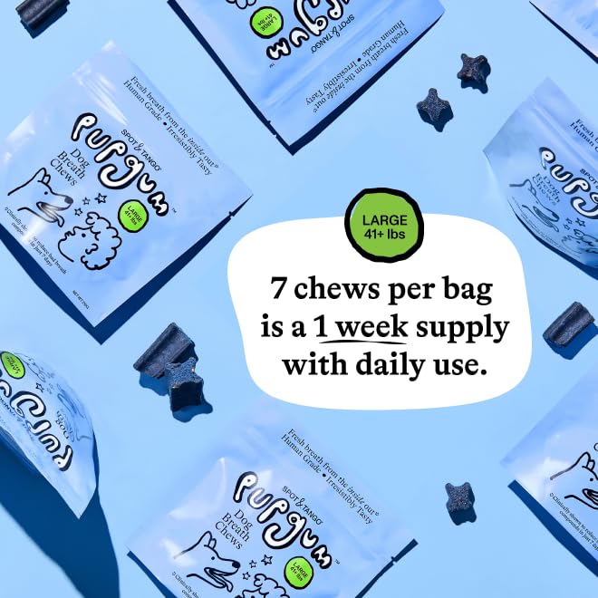 Ingredients list features turkey, flaxseed, blue spirulina for healthy gums.