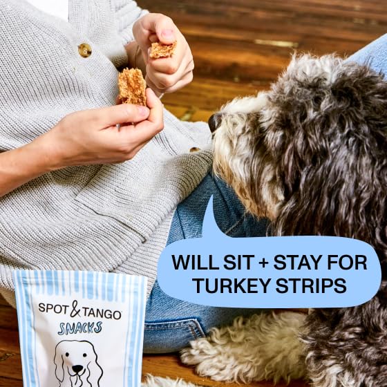Spot & Tango Turkey Strips training-snack shows easy rewarding during training sessions.