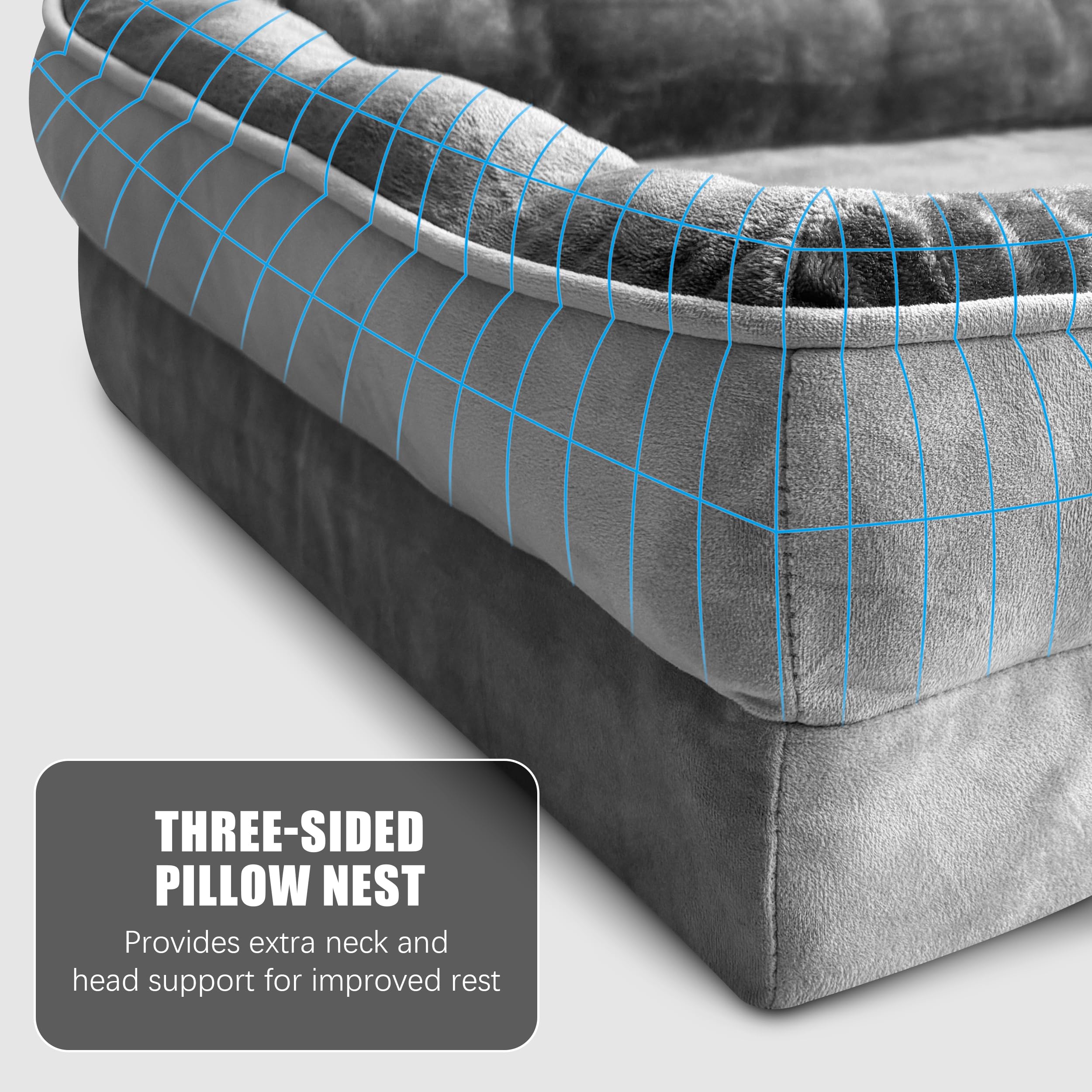 Spotted Play L-Plus dog bed designed for larger breeds and longer naps.