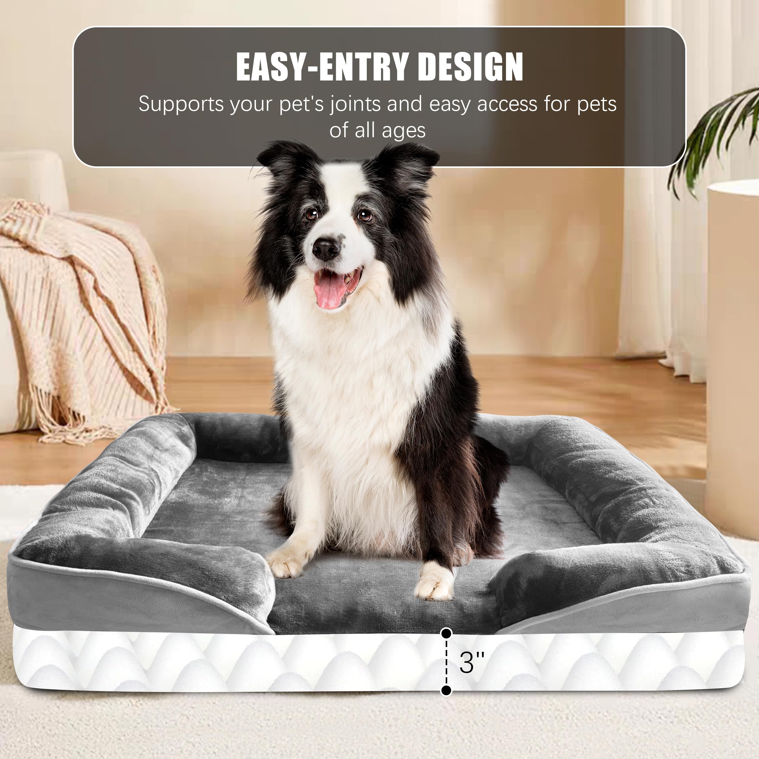 Spotted Play non slip bottom keeps the bed steady on slick floors.