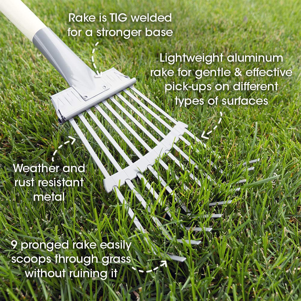 Spotty lightweight aluminum construction makes carrying easy in yards.